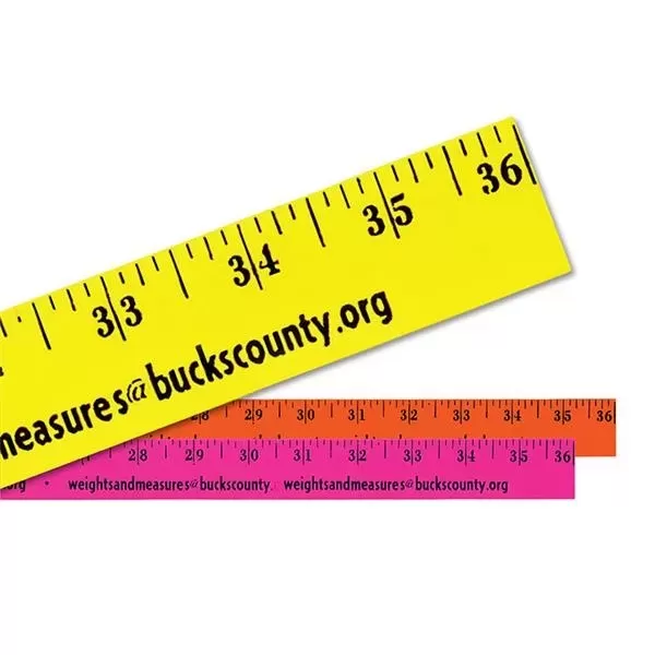 Fluorescent finish yardstick with