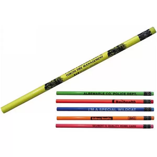 Fluorescent wood pencil, with