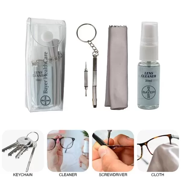 Eyeglass lens cleaner kit,