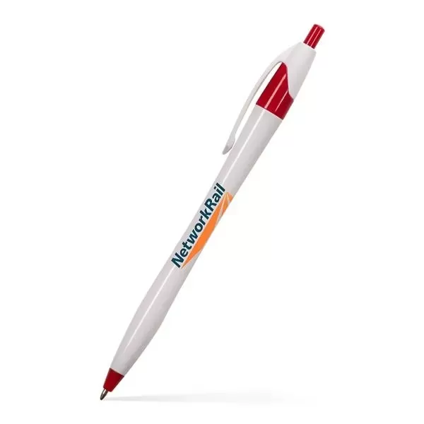 White retractable ballpoint pen