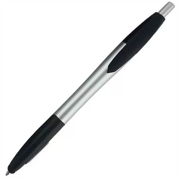 Silver click-action ballpoint pen