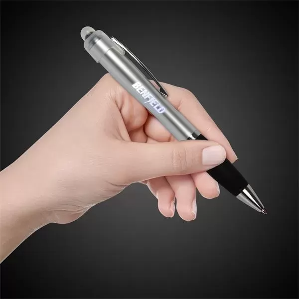 Silver ballpoint stylus pen