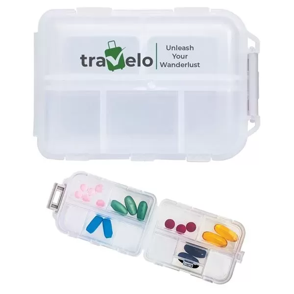 Travel pill container key