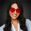 Red heart shaped sunglasses.