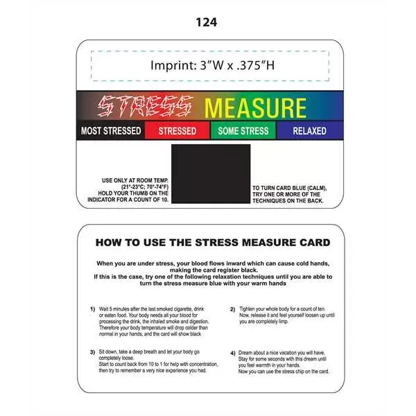 Stress measure card with