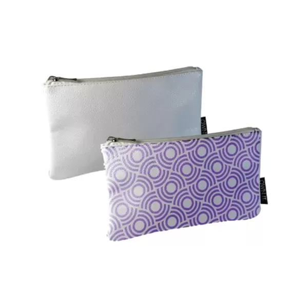 Faux leather zippered pouch,