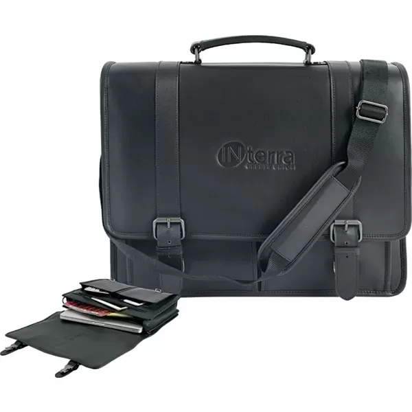 Leather saddlebag briefcase comes