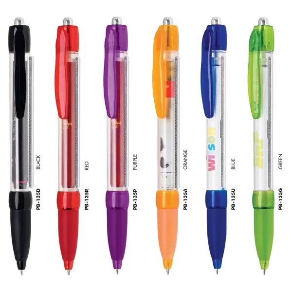 Plastic click-action ballpoint pen