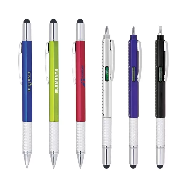 Multi-functional twist-action pen with