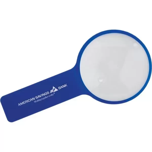 Magnifier featuring a blue