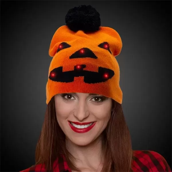 Pumpkin shaped knit hat