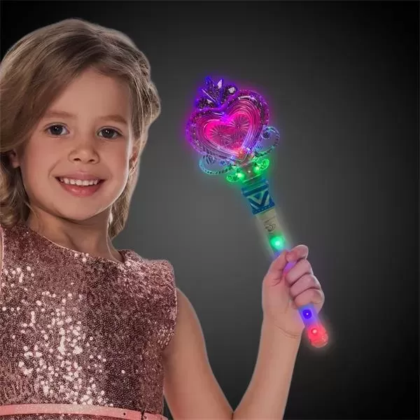 Heart-shaped wand with light-up