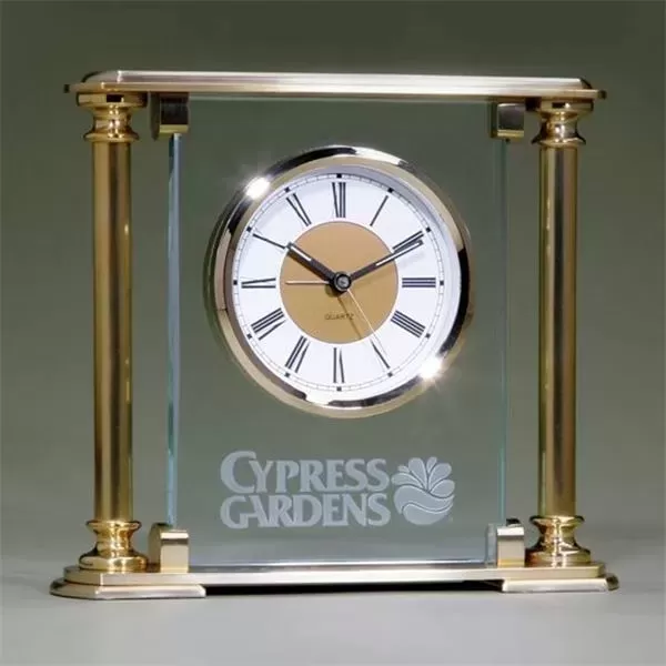 Glass mantel clock, 7