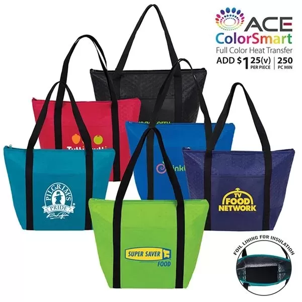Hot/cold cooler tote features