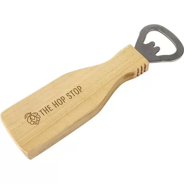 Bottle opener with wooden
