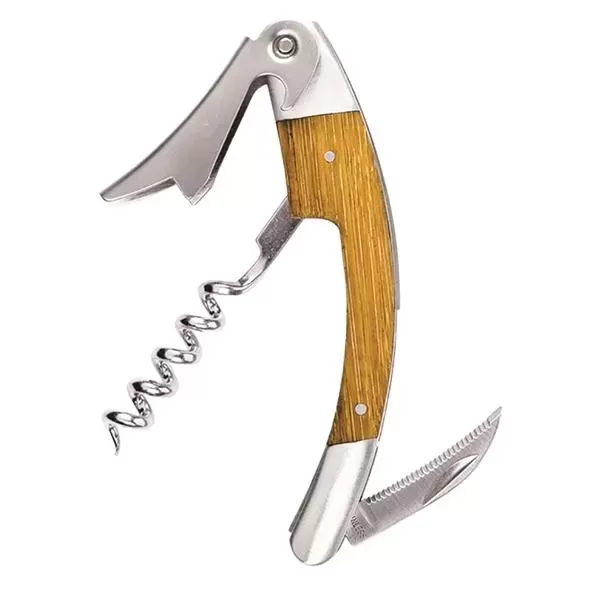 Stainless steel, curved corkscrew