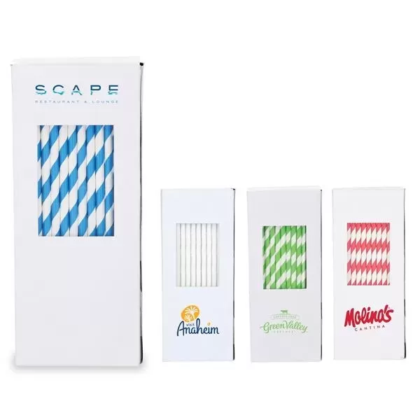 100-PC Paper Straws with
