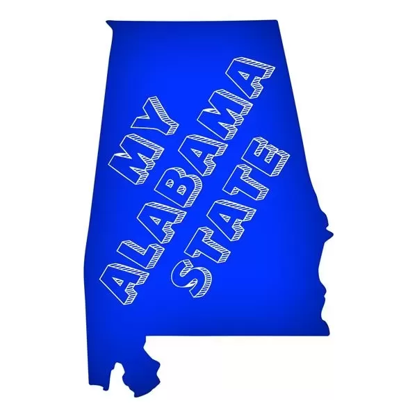 Alabama State shaped hand