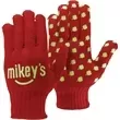 Red knit gloves with