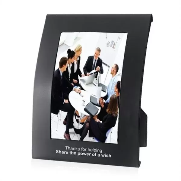 Curved aluminum picture frame.