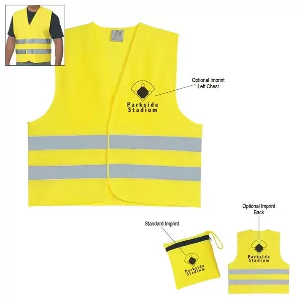 Reflective vest with zippered