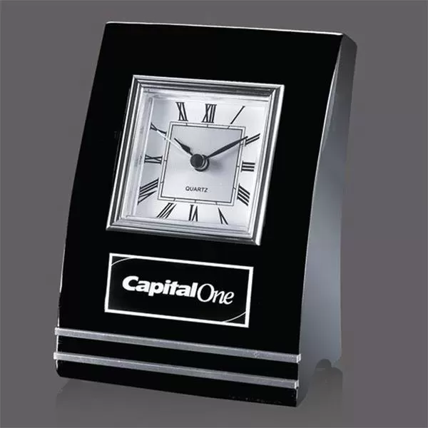 Black clock with aluminum