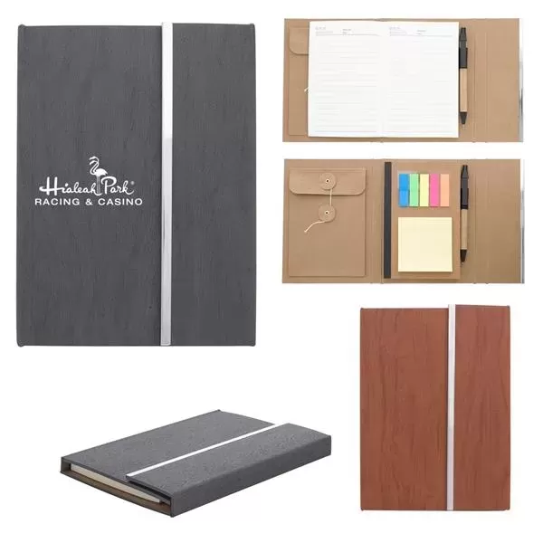 Woodgrain padfolio measuring 5