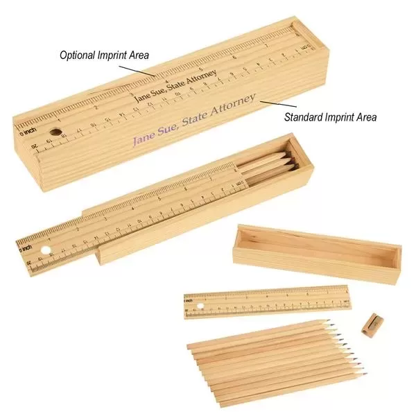 Wooden ruler box with