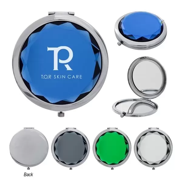 Jeweled compact mirror for
