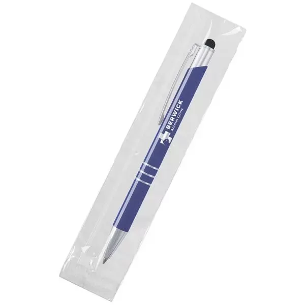 Stylus ballpoint pen featuring
