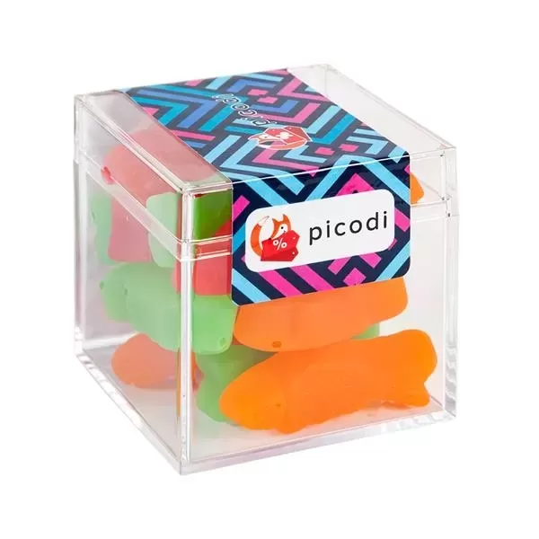 Gourmet candy acrylic cube