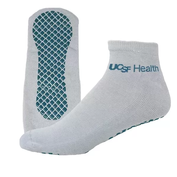 Polyester footie tread socks