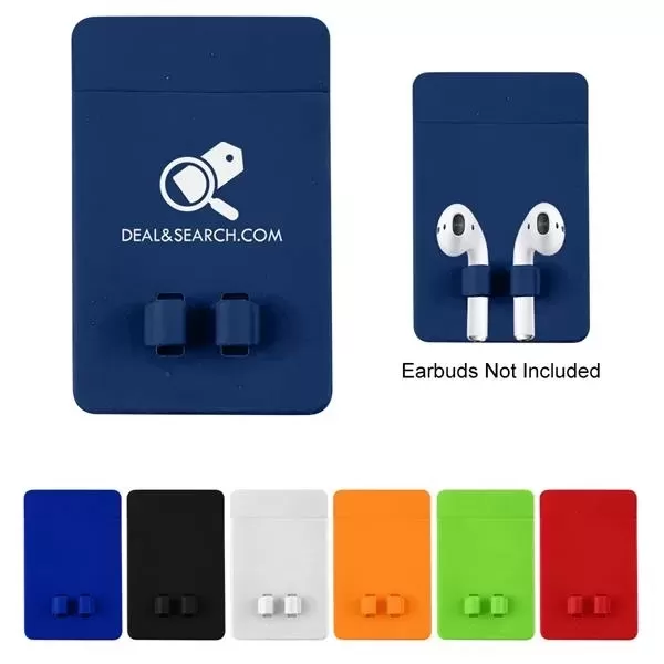 Phone wallet with earbuds