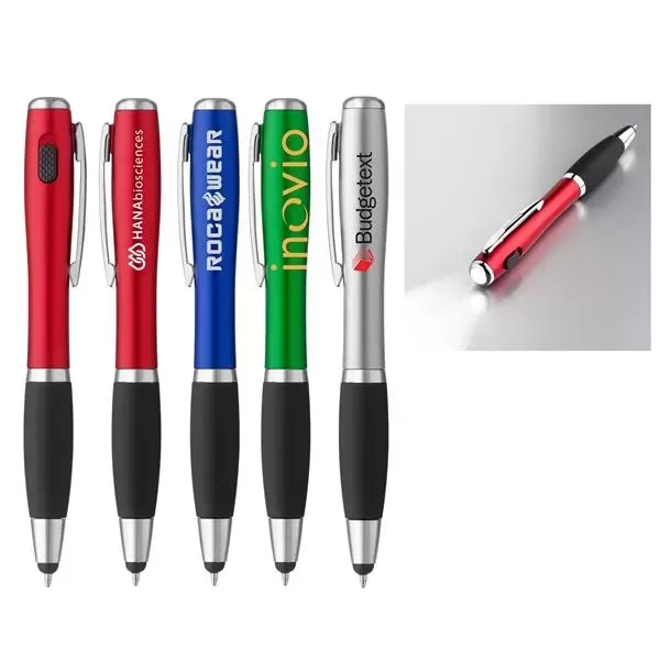 Curvaceous stylus ballpoint pen