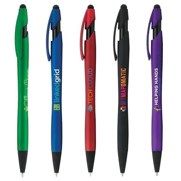 Plastic pen with stylus.