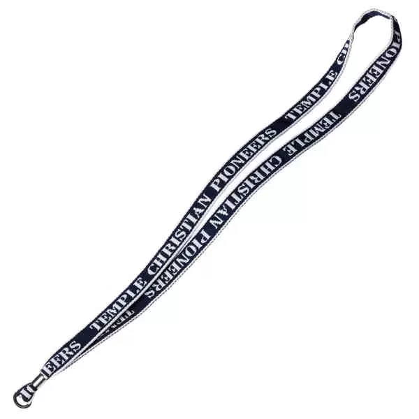 Knit-in lanyard with rubber