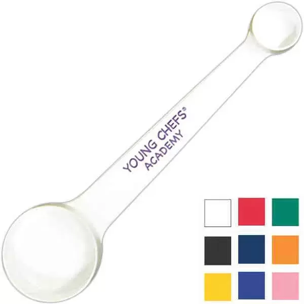 Plastic measuring spoon. 