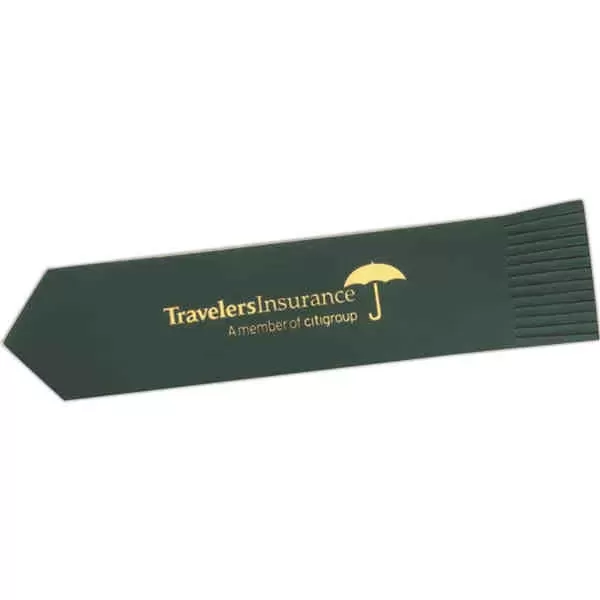 Arrowhead-shaped leather bookmark, measures