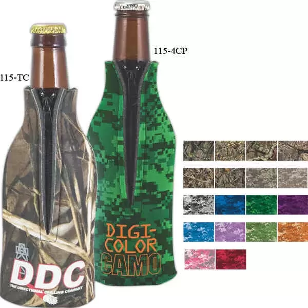 Camouflage zippered bottle insulator,