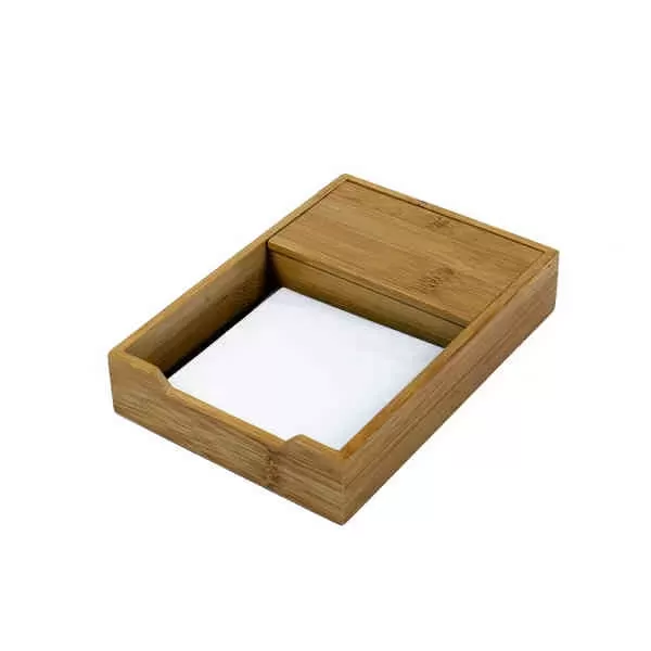 Bamboo note pad holder.