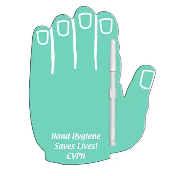 Hand shaped dry erase