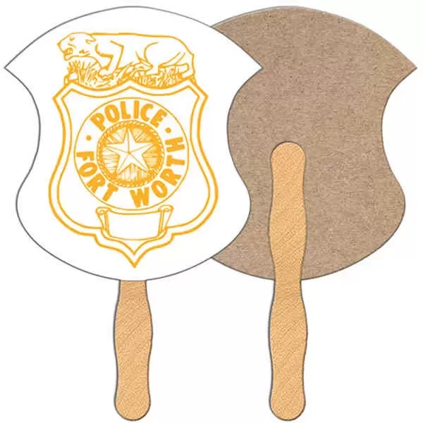 Badge shaped fan is