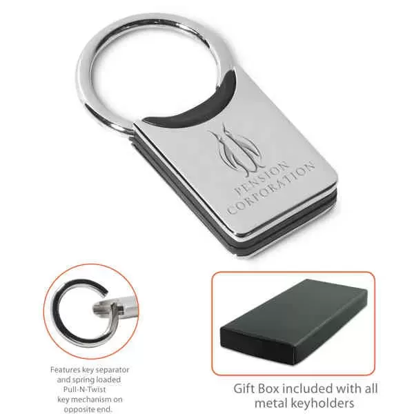 Metal key tag with